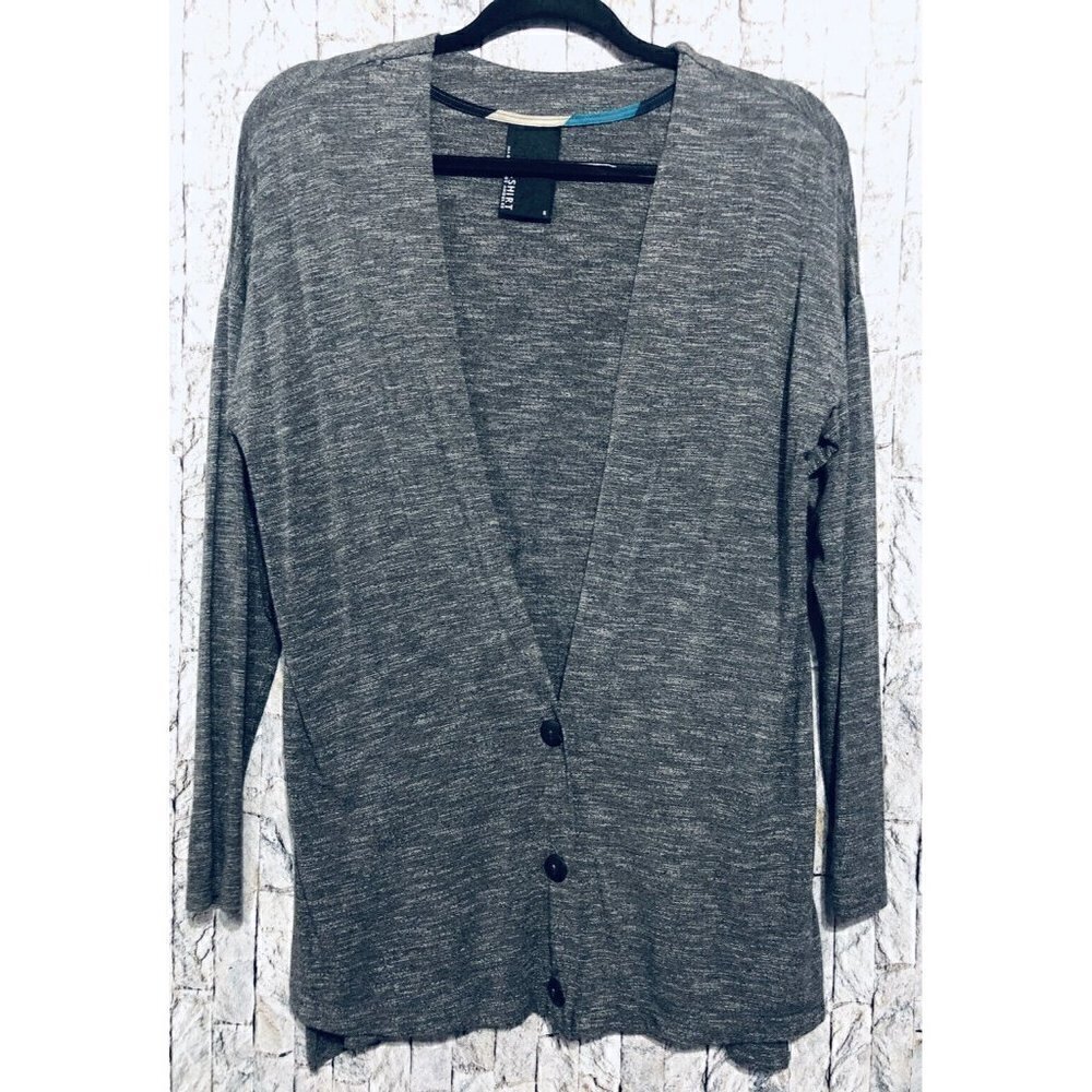 Anthropologie Dolan T-Shirt Left Coast Space Dye Cardigan Gray Womens Size Small